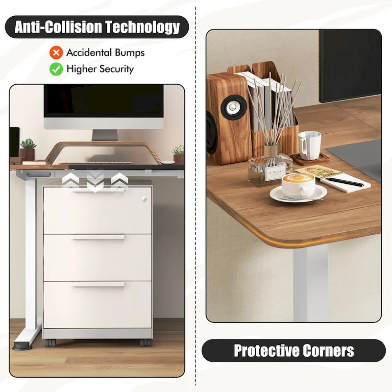 Gymax 55 Bureau Debout Électrique Réglable en Hauteur pour Bureau à Domicile