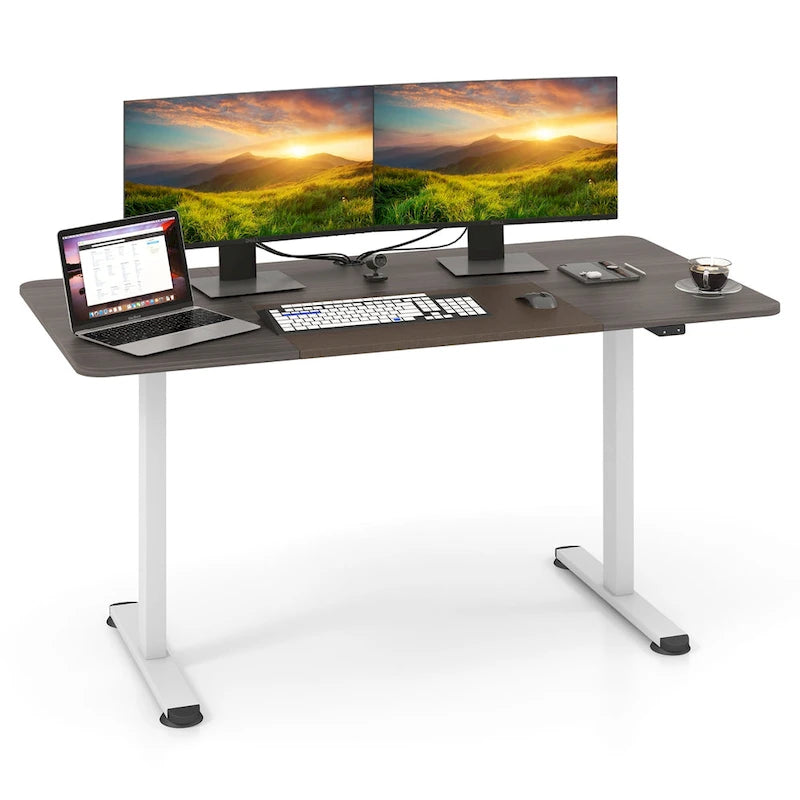 Gymax 55 Bureau Debout Électrique Réglable en Hauteur pour Bureau à Domicile