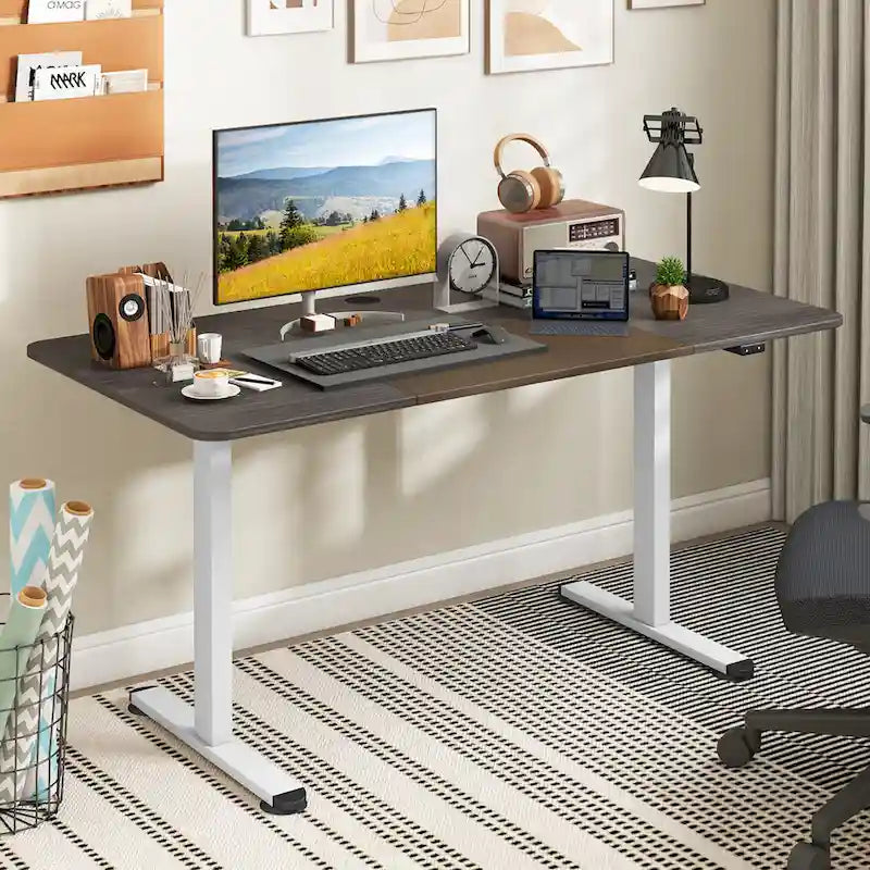 Gymax 55 Bureau Debout Électrique Réglable en Hauteur pour Bureau à Domicile