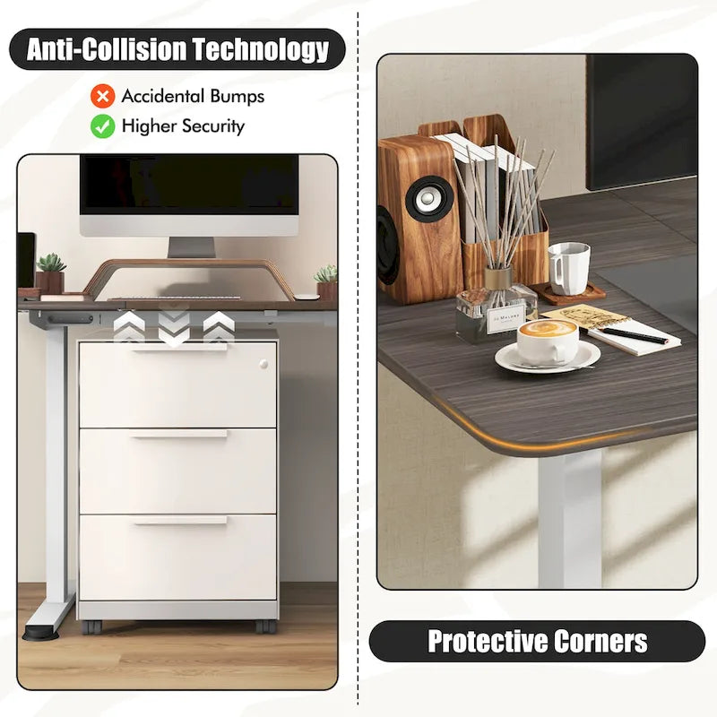 Gymax 55 Bureau Debout Électrique Réglable en Hauteur pour Bureau à Domicile
