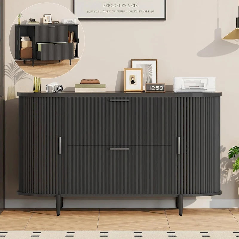 Meuble de classement à 2 tiroirs Meuble de rangement pour bureau à domicile avec 2 portes
