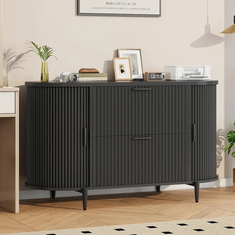 Meuble de classement à 2 tiroirs Meuble de rangement pour bureau à domicile avec 2 portes