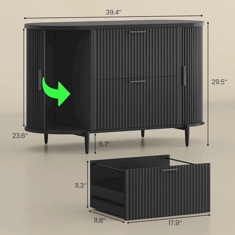 Meuble de classement à 2 tiroirs Meuble de rangement pour bureau à domicile avec 2 portes