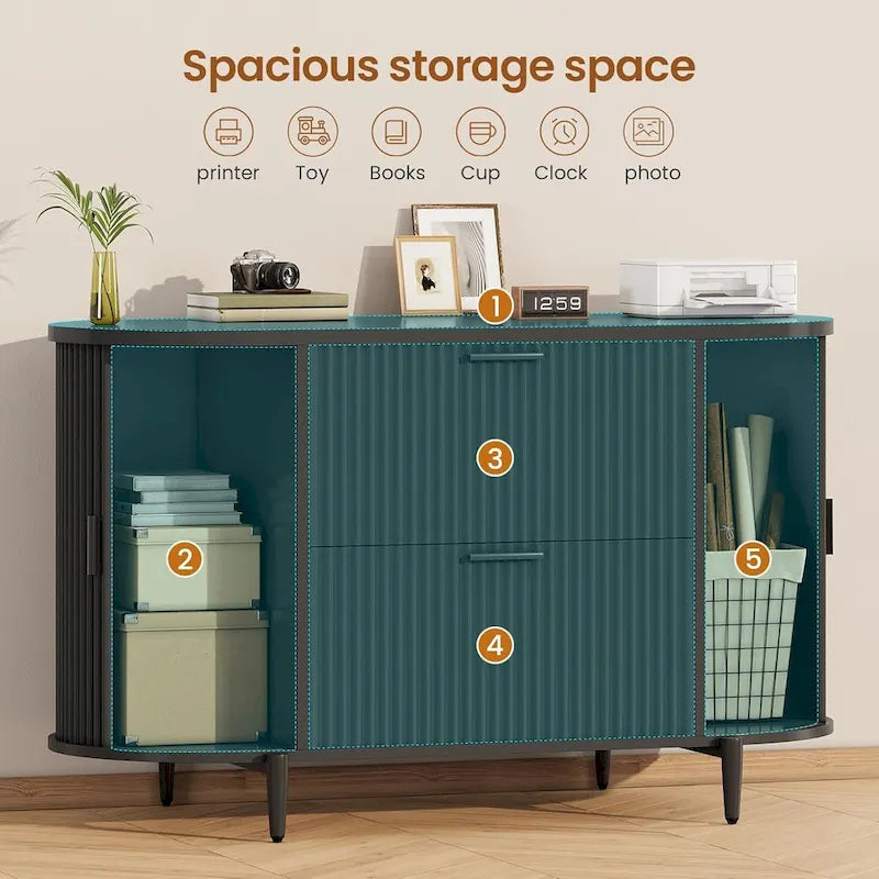 Meuble de classement à 2 tiroirs Meuble de rangement pour bureau à domicile avec 2 portes