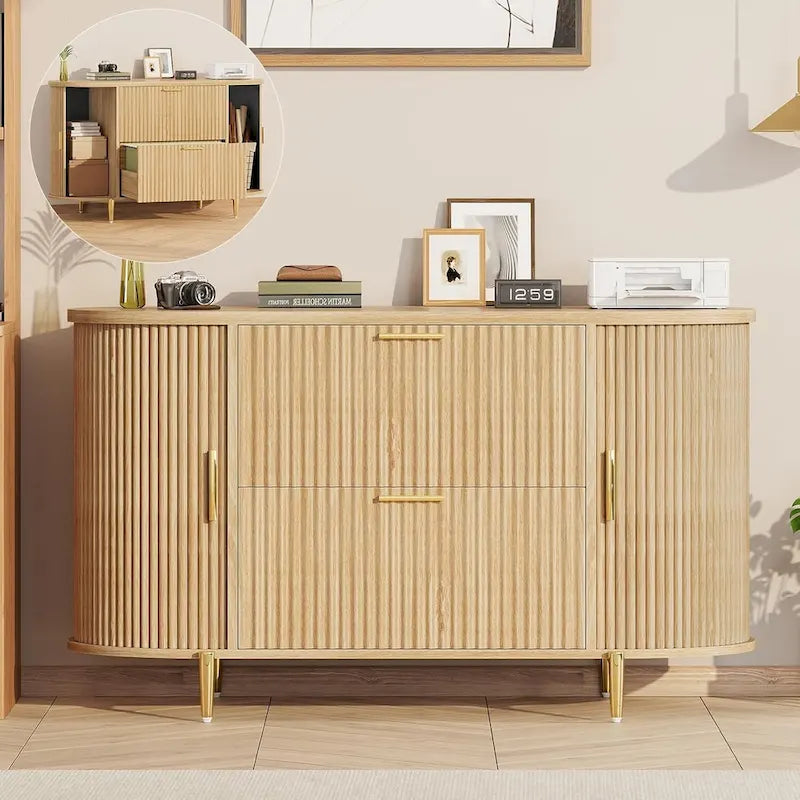 Meuble de classement à 2 tiroirs Meuble de rangement pour bureau à domicile avec 2 portes