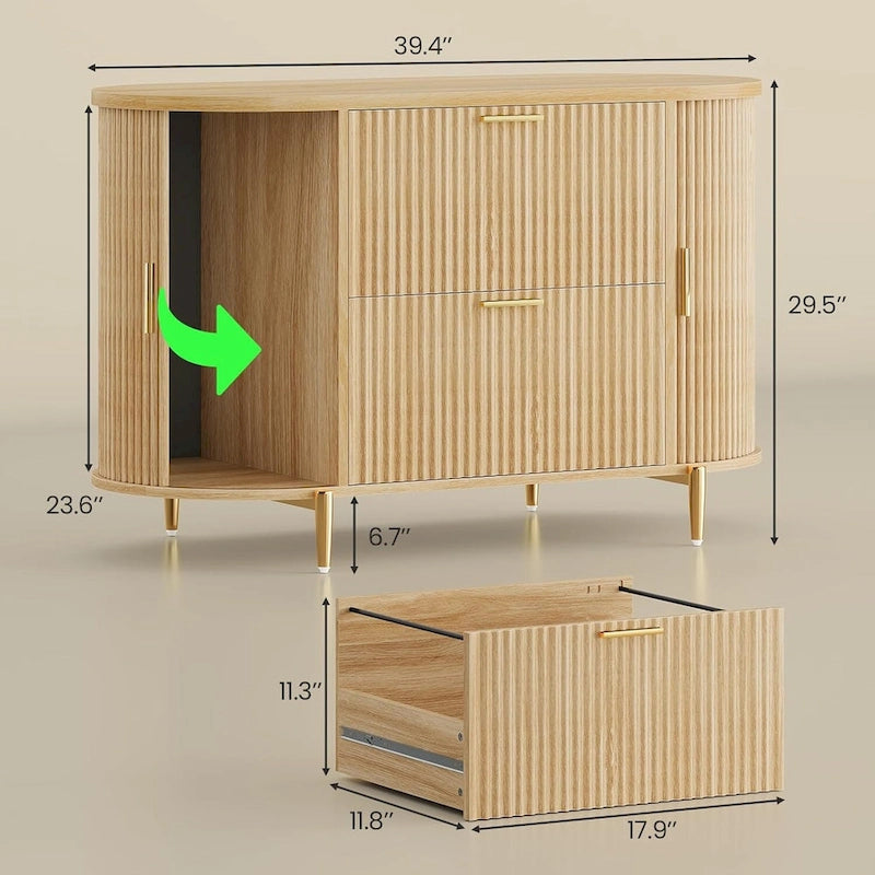 Meuble de classement à 2 tiroirs Meuble de rangement pour bureau à domicile avec 2 portes