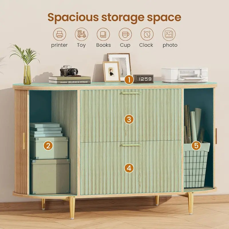 Meuble de classement à 2 tiroirs Meuble de rangement pour bureau à domicile avec 2 portes