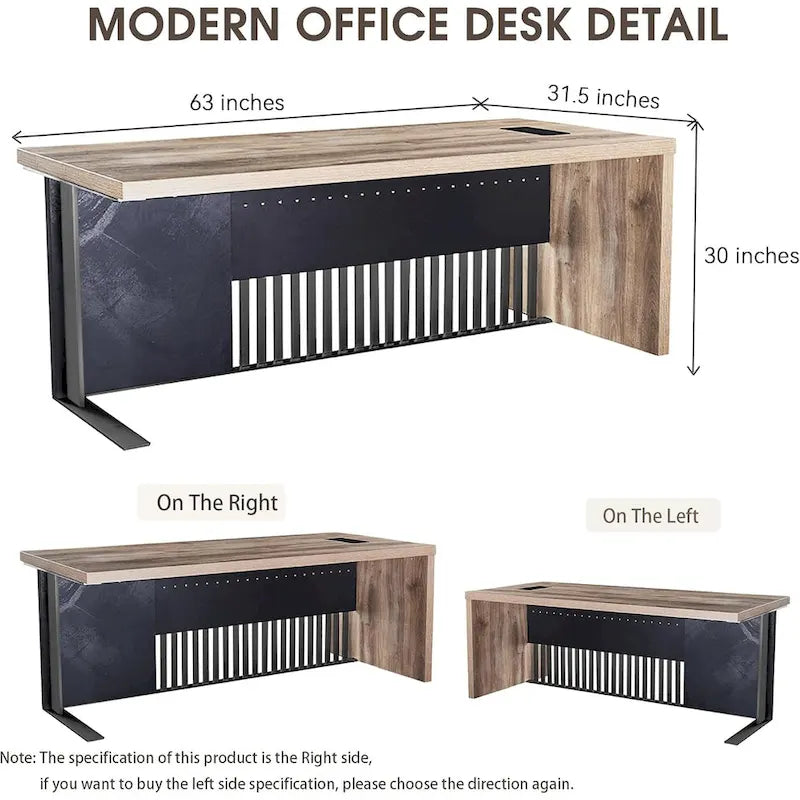Bureau d'ordinateur de bureau de direction moderne pour le travail et l'écriture