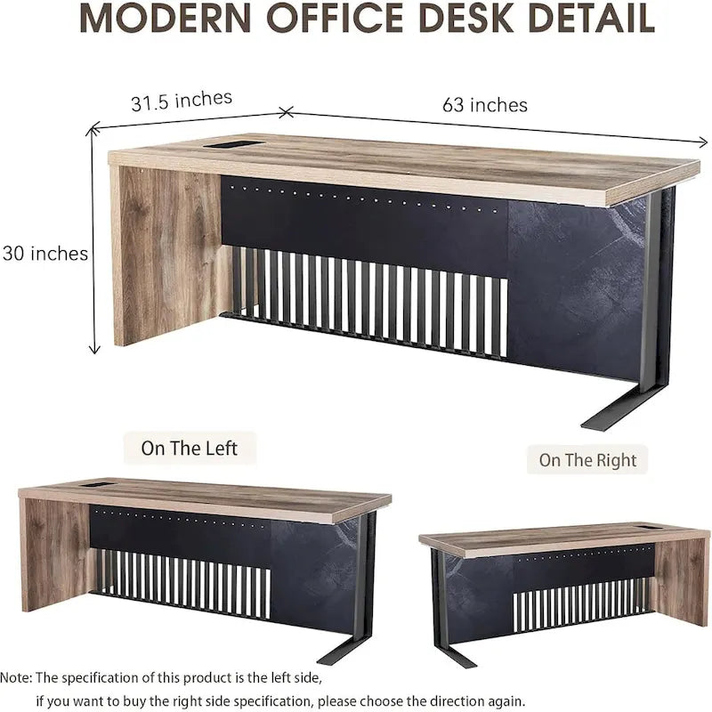 Bureau d'ordinateur de bureau de direction moderne pour le travail et l'écriture