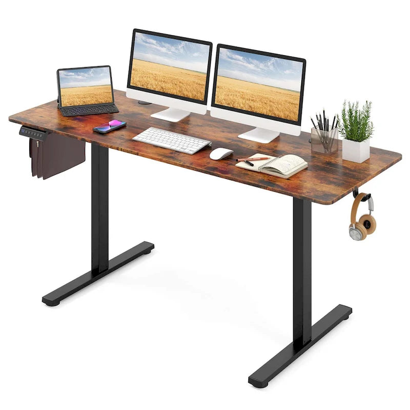 Costway Bureau assis-debout électrique réglable en hauteur 160 x 61 cm - Voir les détails