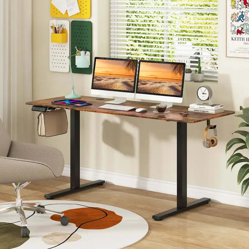 Costway Bureau assis-debout électrique réglable en hauteur 160 x 61 cm - Voir les détails
