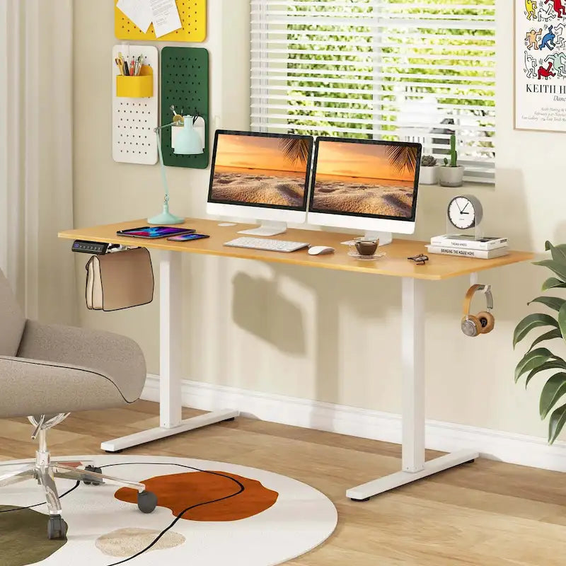 Costway Bureau assis-debout électrique réglable en hauteur 160 x 61 cm - Voir les détails