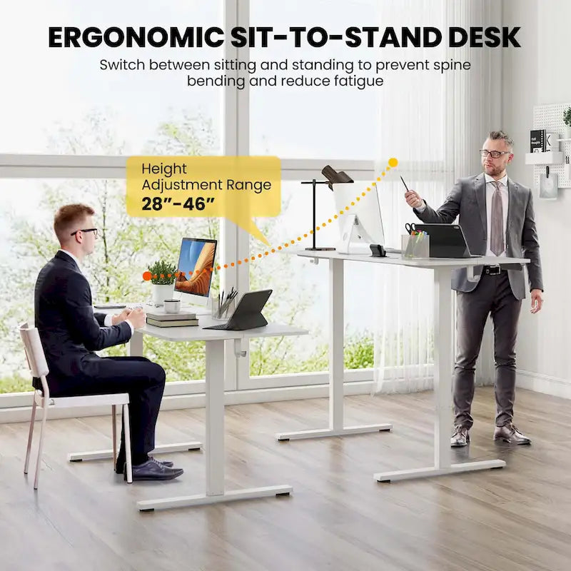 Costway Bureau assis-debout électrique réglable en hauteur 160 x 61 cm - Voir les détails