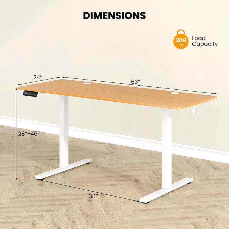 Costway Bureau assis-debout électrique réglable en hauteur 160 x 61 cm - Voir les détails