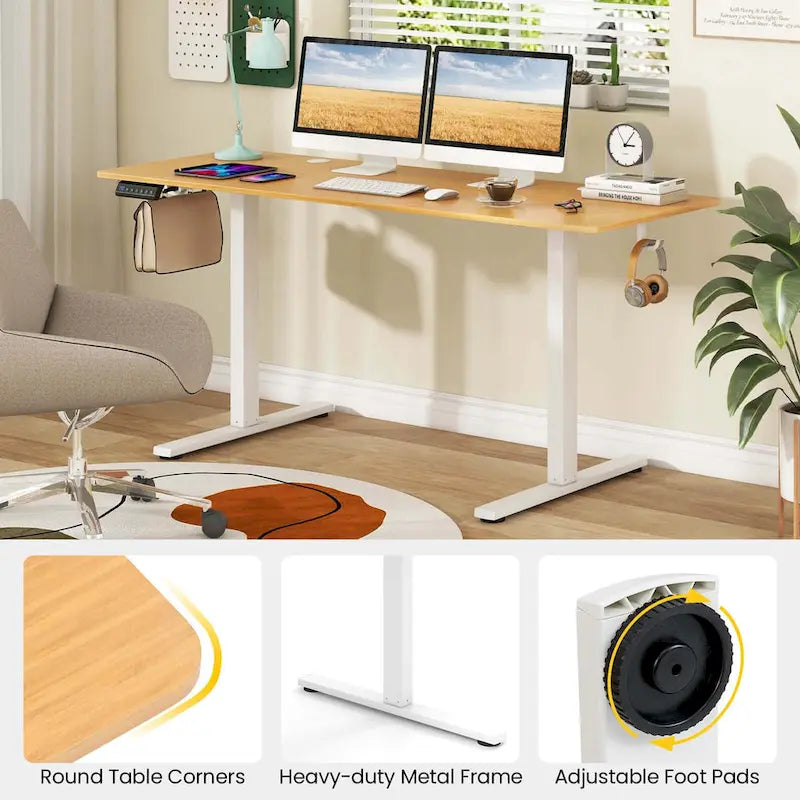 Costway Bureau assis-debout électrique réglable en hauteur 160 x 61 cm - Voir les détails