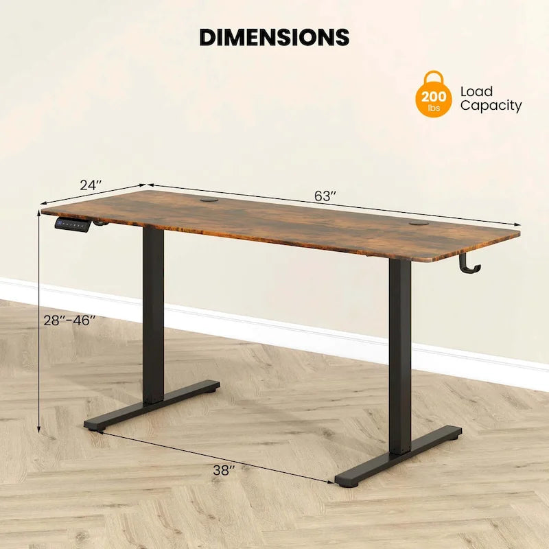Costway Bureau assis-debout électrique réglable en hauteur 160 x 61 cm - Voir les détails