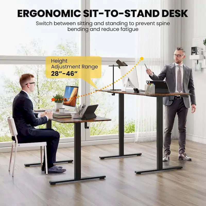 Costway Bureau assis-debout électrique réglable en hauteur 160 x 61 cm - Voir les détails