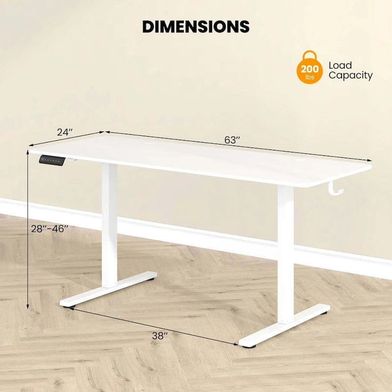 Costway Bureau assis-debout électrique réglable en hauteur 160 x 61 cm - Voir les détails