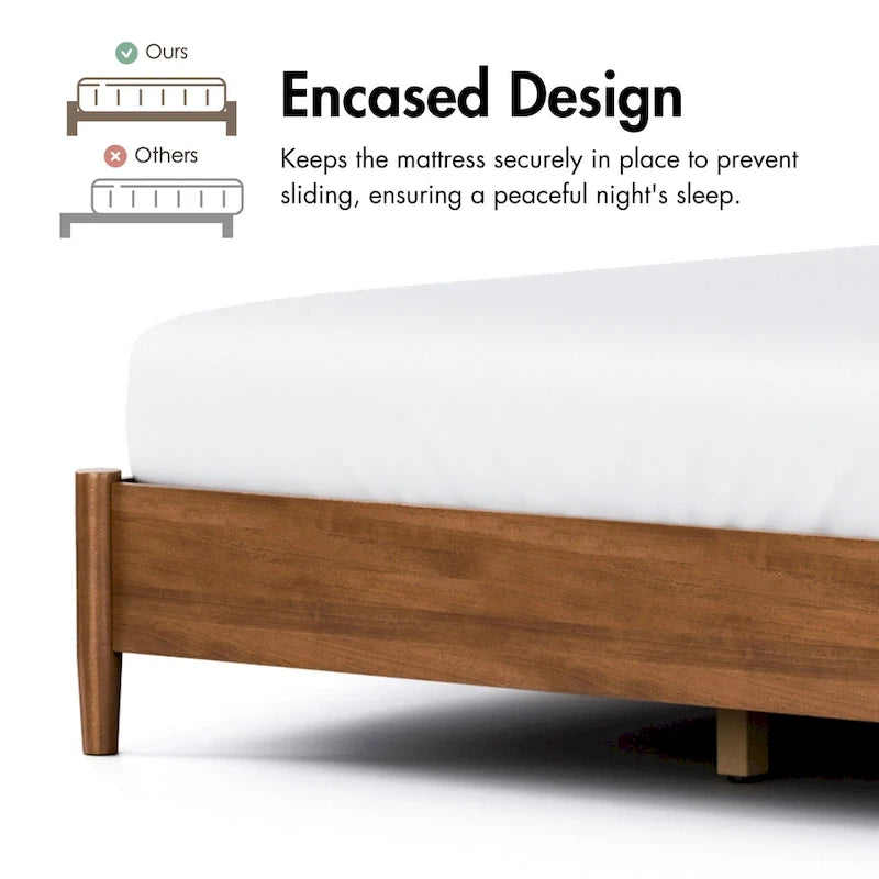 Ensemble de chambre à coucher 3 pièces en tissu bouclé, plateforme et style mid-century Beau de Furniture of America