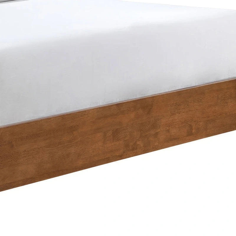 Ensemble de chambre à coucher 3 pièces en tissu bouclé, plateforme et style mid-century Beau de Furniture of America