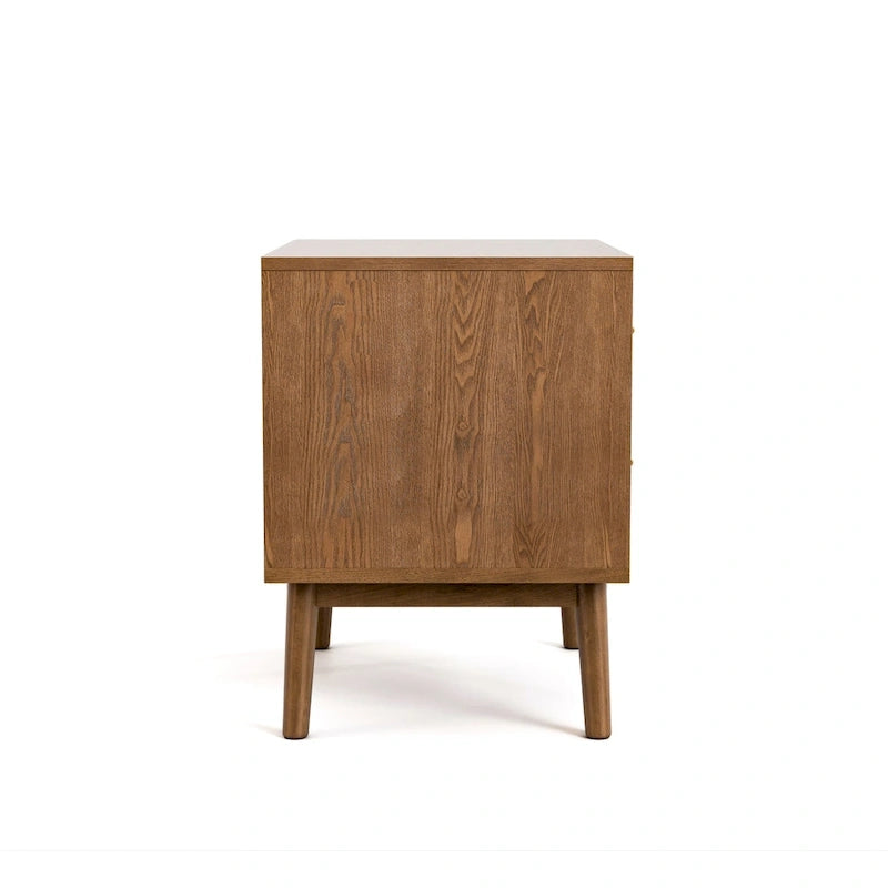 Ensemble de chambre à coucher 3 pièces en tissu bouclé, plateforme et style mid-century Beau de Furniture of America