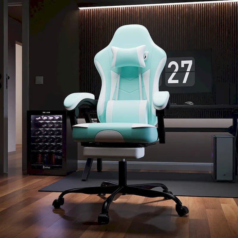 Chaise de gamer, Chaise de bureau ergonomique réglable en hauteur, pivotante, pour adultes, supporte jusqu'à 136 kg