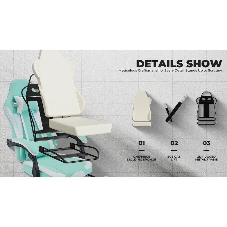 Chaise de gamer, Chaise de bureau ergonomique réglable en hauteur, pivotante, pour adultes, supporte jusqu'à 136 kg