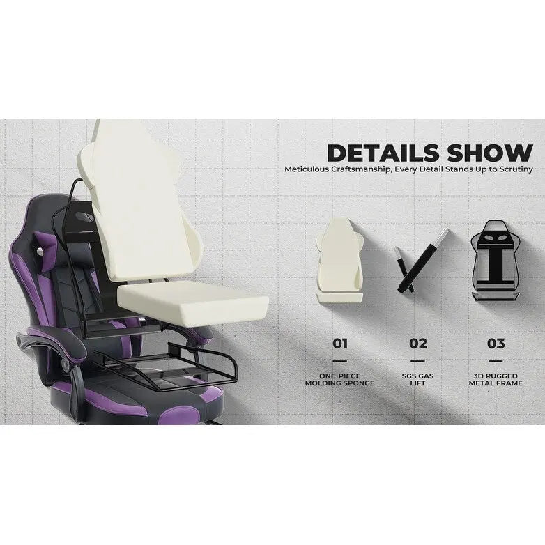 Chaise de gamer, Chaise de bureau ergonomique réglable en hauteur, pivotante, pour adultes, supporte jusqu'à 136 kg