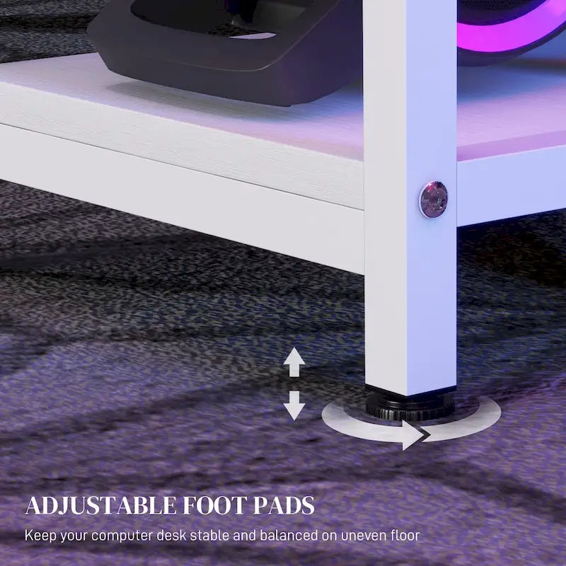 Bureau d'angle en L, bureau d'ordinateur rotatif à 360 degrés avec étagères de rangement, poste de travail avec table d'écriture