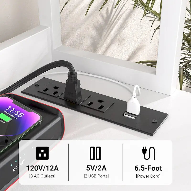 Classeur à tiroirs large de 27,6 po, meuble de rangement en bois avec station de charge et serrures