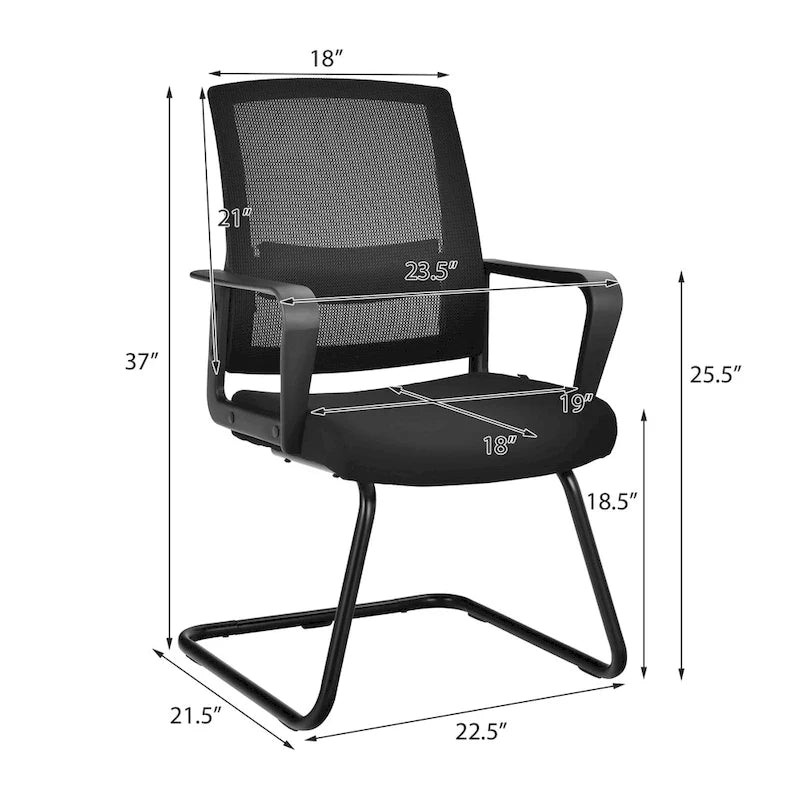 Gymax Lot de 12 chaises de conférence en maille pour réception ou bureau