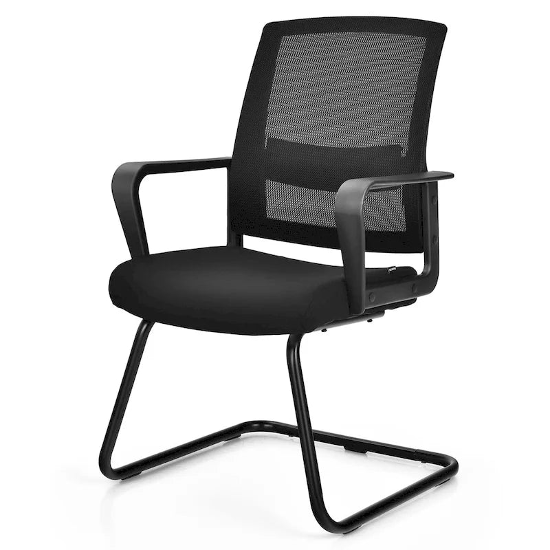 Gymax Lot de 12 chaises de conférence en maille pour réception ou bureau