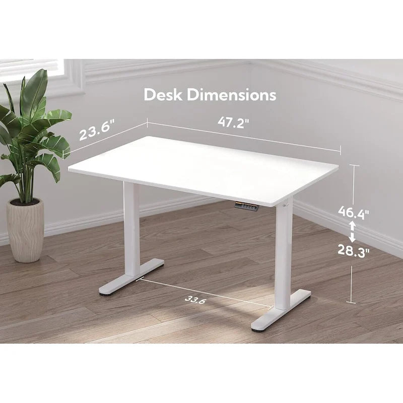 Bureau debout en verre Claiks, Bureau assis-debout blanc à hauteur réglable