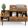 Tables en bois de rangement pour café Sweetcrispy avec plateau relevable