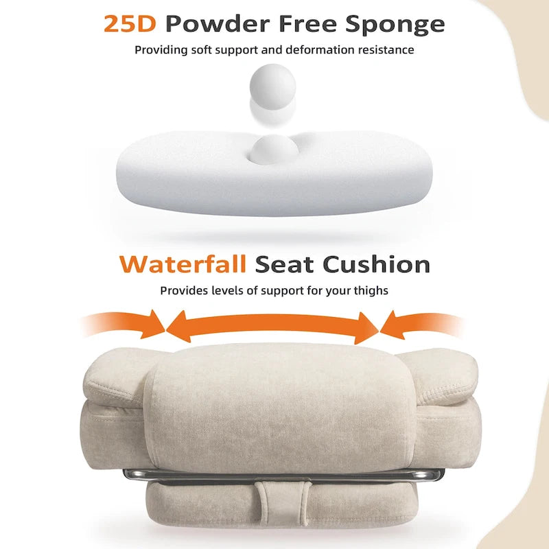 Chaise de bureau de massage chauffante EROMMY avec repose-pieds, chaise de bureau inclinable ergonomique avec support lombaire et hauteur réglable.