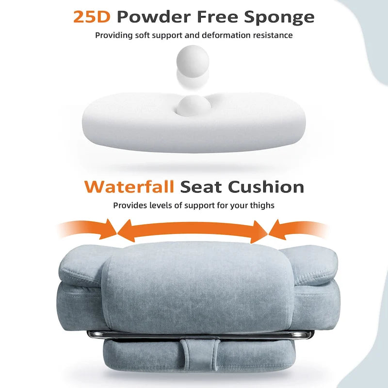 Chaise de bureau de massage chauffante EROMMY avec repose-pieds, chaise de bureau inclinable ergonomique avec support lombaire et hauteur réglable.