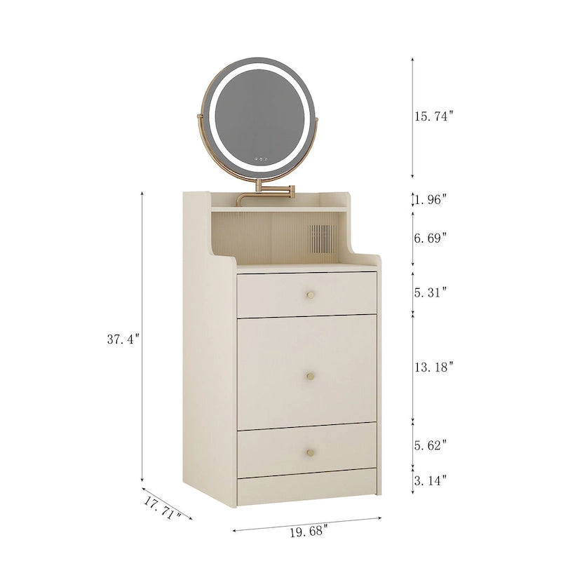 Coiffeuse 3 en 1 avec miroir et lumière