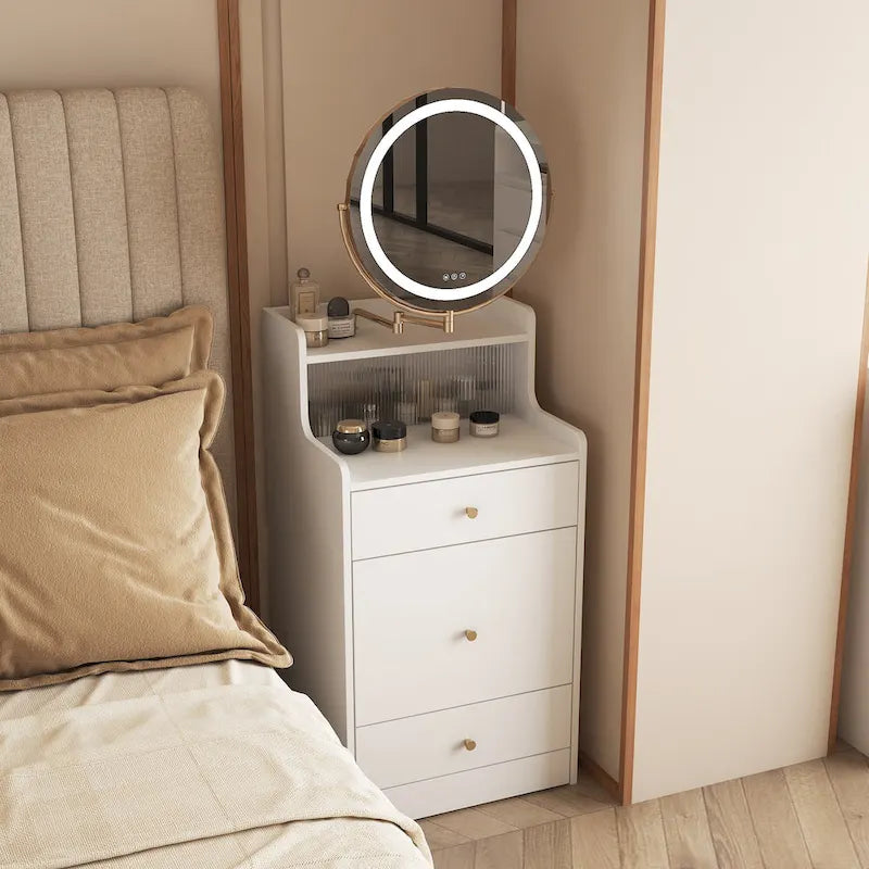 Coiffeuse 3 en 1 avec miroir et lumière