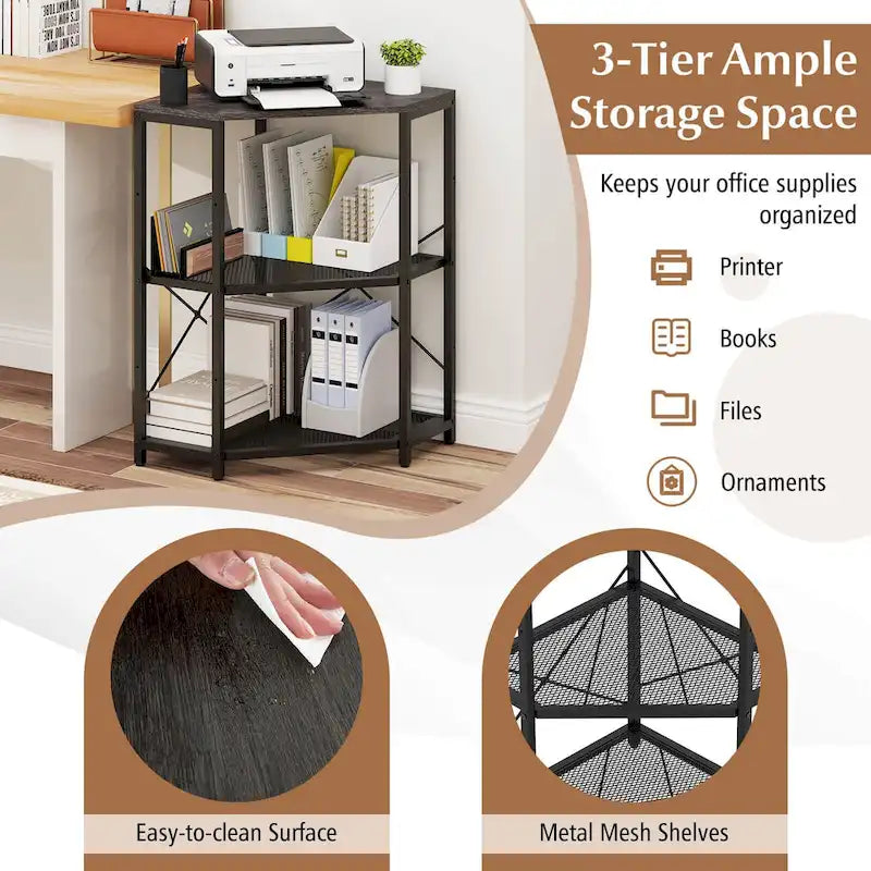 Meuble d'angle Costway pour imprimante avec station de recharge en métal réglable - Voir les détails