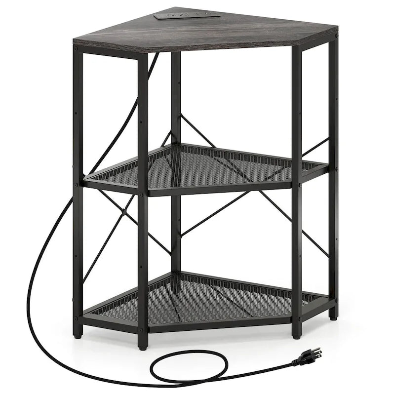 Meuble d'angle Costway pour imprimante avec station de recharge en métal réglable - Voir les détails