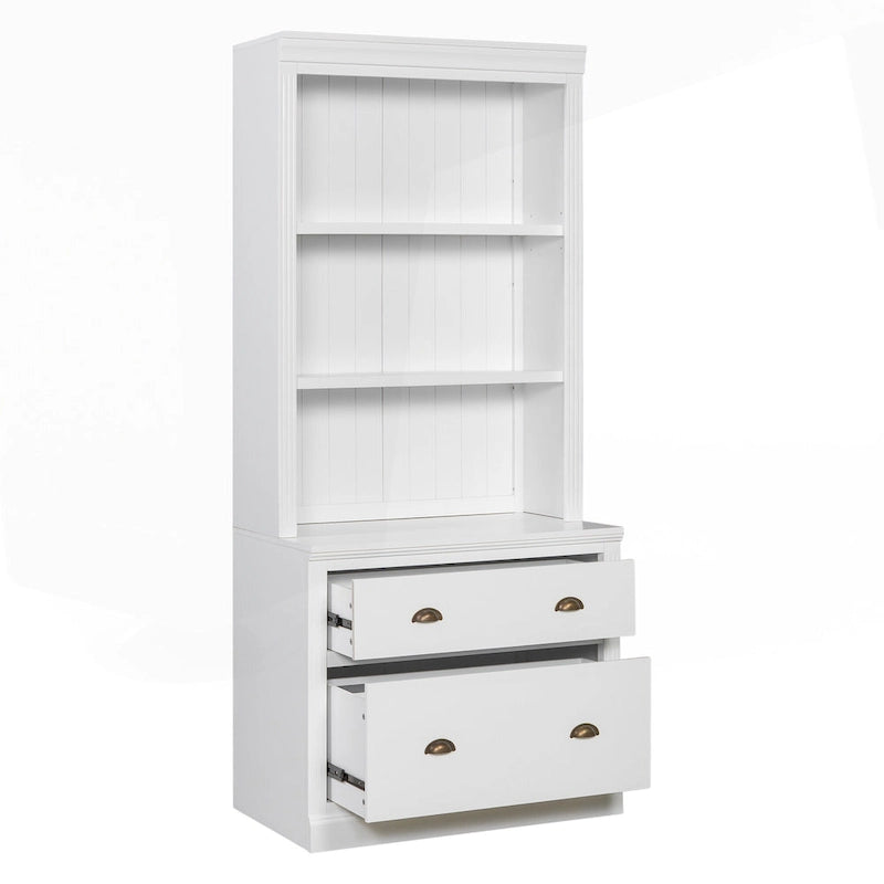 Bibliothèque haute polyvalente avec éclairage LED et plusieurs options de rangement pour la maison