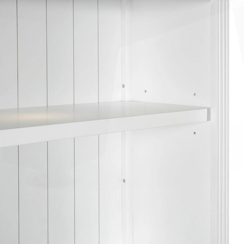Bibliothèque haute polyvalente avec éclairage LED et plusieurs options de rangement pour la maison