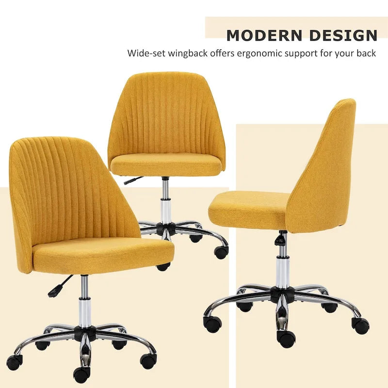 Chaise de bureau pivotante en tissu capitonné "Chic Channel" pour la maison et le maquillage