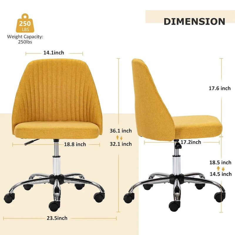 Chaise de bureau pivotante en tissu capitonné "Chic Channel" pour la maison et le maquillage