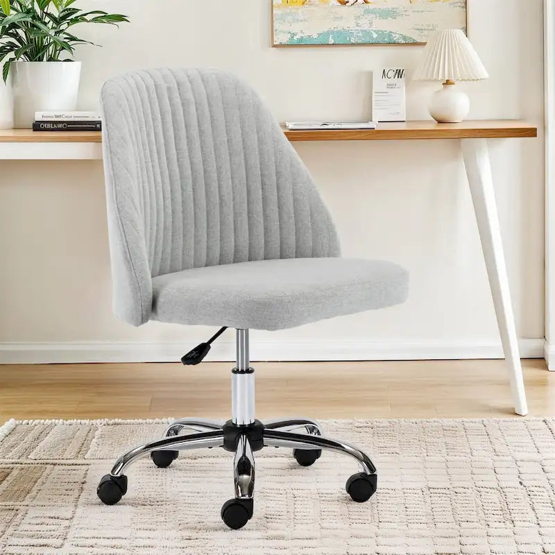 Chaise de bureau pivotante en tissu capitonné "Chic Channel" pour la maison et le maquillage