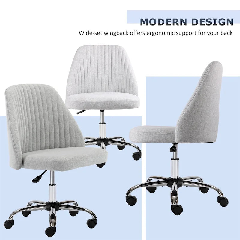 Chaise de bureau pivotante en tissu capitonné "Chic Channel" pour la maison et le maquillage