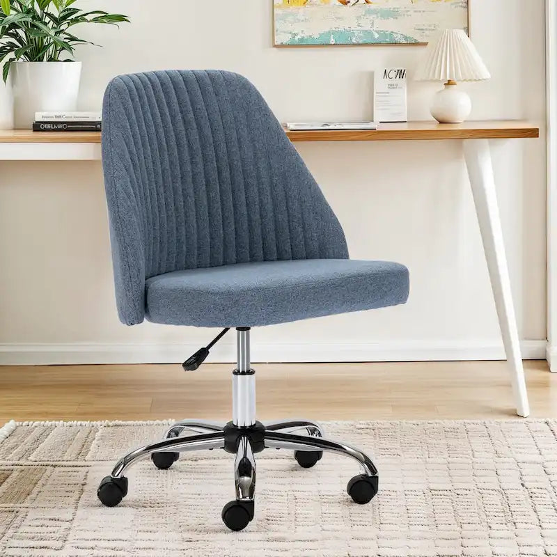Chaise de bureau pivotante en tissu capitonné "Chic Channel" pour la maison et le maquillage