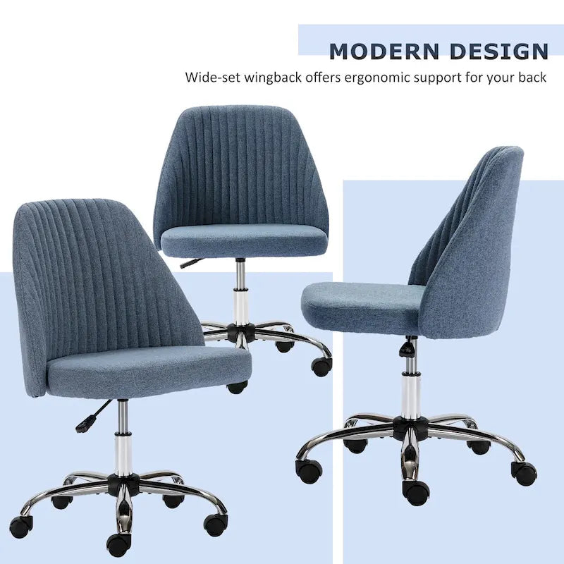Chaise de bureau pivotante en tissu capitonné "Chic Channel" pour la maison et le maquillage