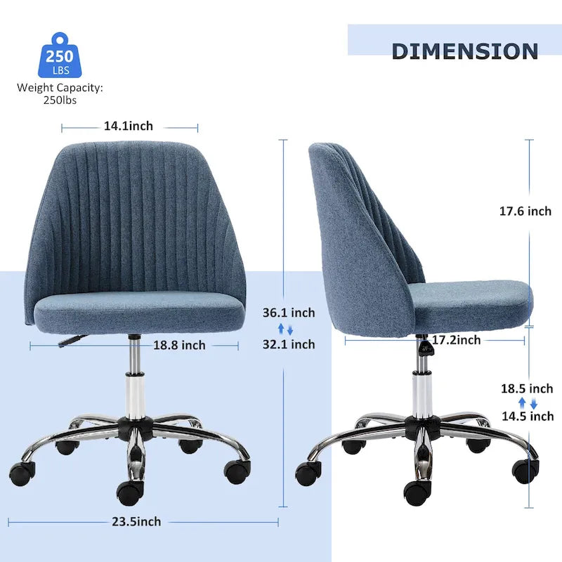 Chaise de bureau pivotante en tissu capitonné "Chic Channel" pour la maison et le maquillage