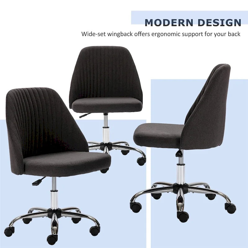 Chaise de bureau pivotante en tissu capitonné "Chic Channel" pour la maison et le maquillage